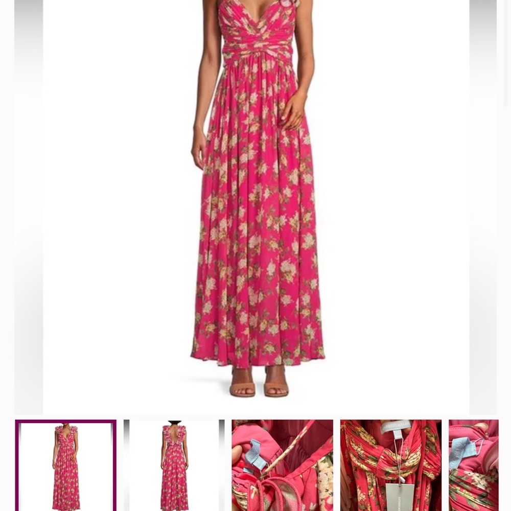 ANTONIO MELANI Pink Floral Maxi Dress